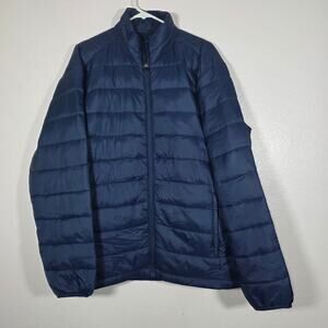 St. John’s Bay Men’s Lightweight Puffer Jacket Navy Blue Size L